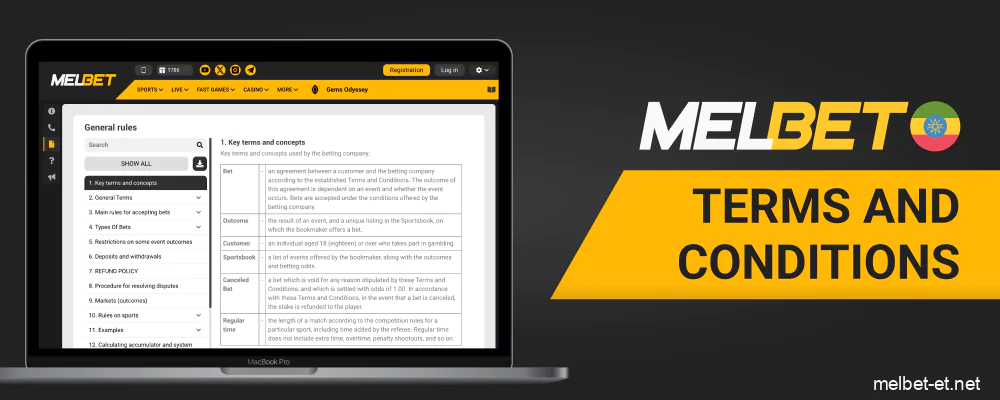 Melbet betting rules and terms summary